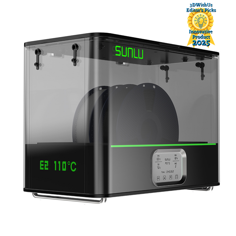 ⚡15%off 7 Day Flash Deal | SUNLU FilaDryer E2, Up to 110℃, Professional Drying and Annealing, Born for Engineering 3D Printing Filaments