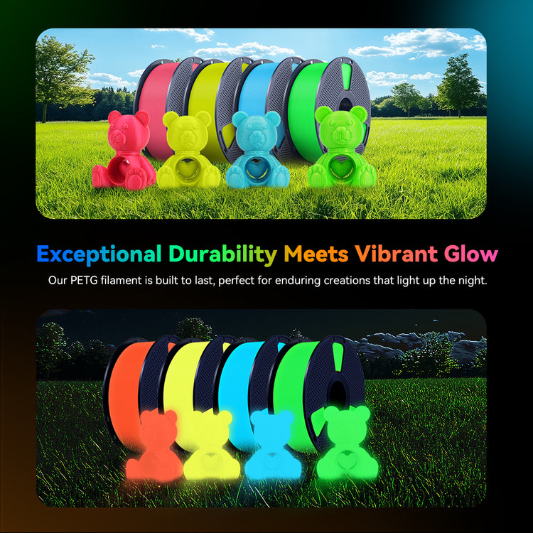 [MOQ: 3KG] PETG Glow in The Dark (Luminous) 3D Printer Filament 1KG