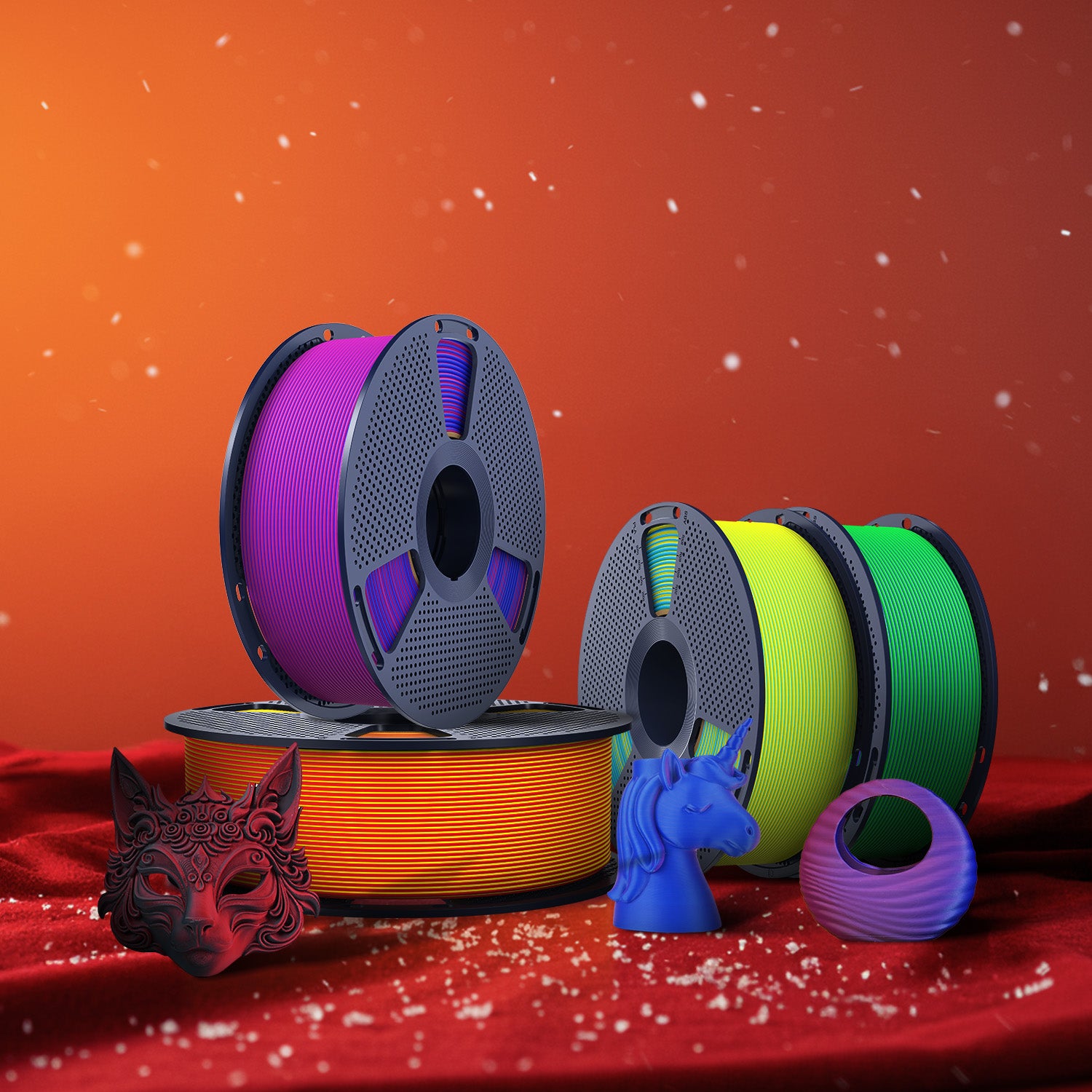 SUNLU Matte PLA Dual-Color 3D Printer Esthenic Filament 1KG, Seamless Two-Tone Shifts & Soft Matte Finish