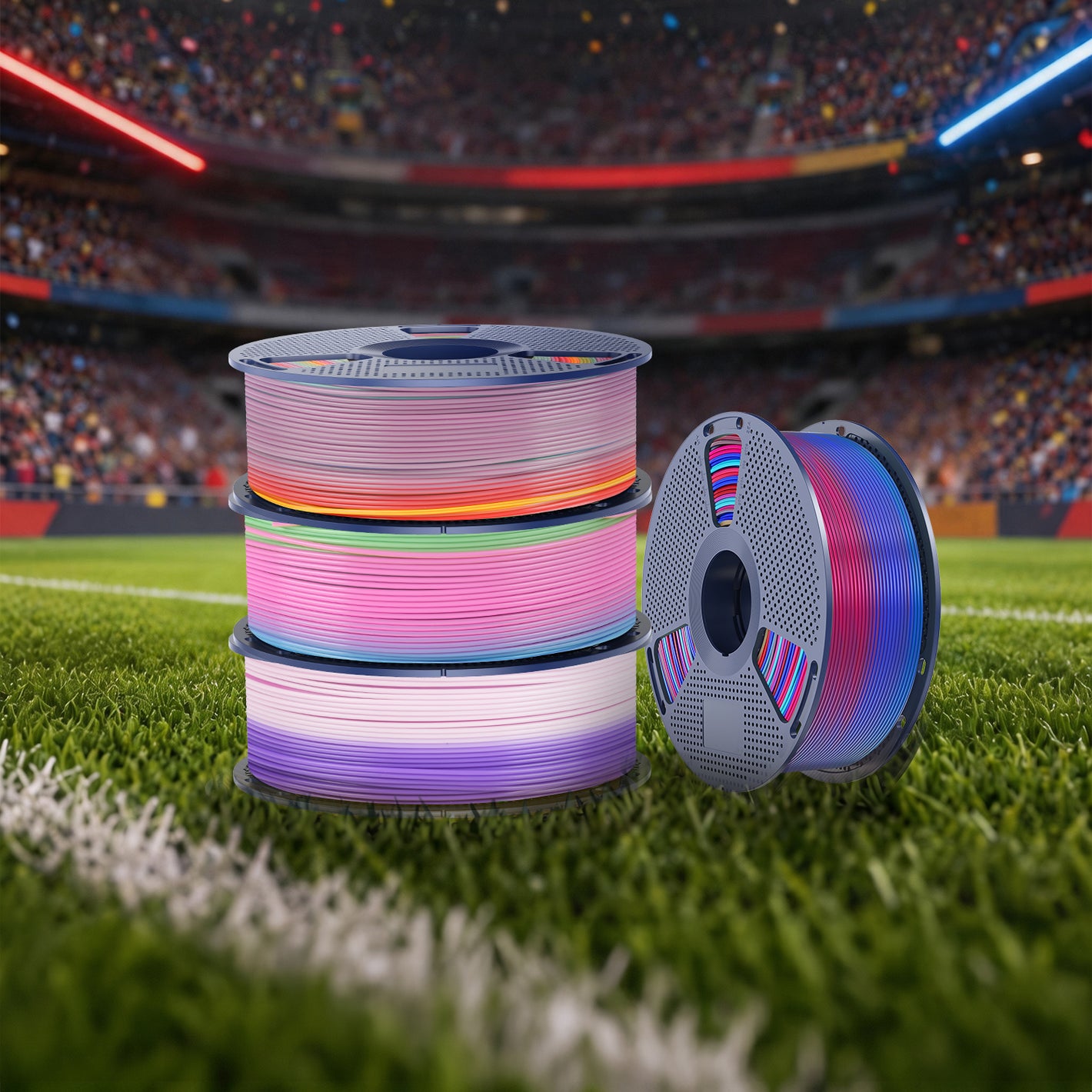 [MOQ: 3KG] PLA, SILK, PETG Rainbow Filament 3D Printer Filament 1KG