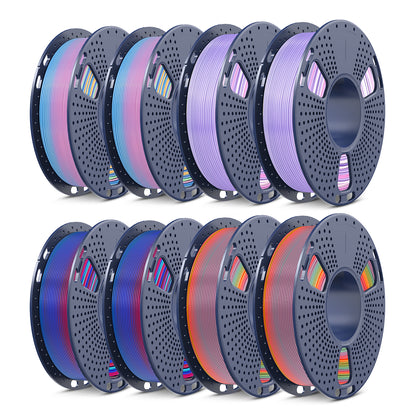 250g Spool PLA, PLA+, PLA+2.0, PLA Meta Multicolor Filament Bundle, 250g*8 Rolls
