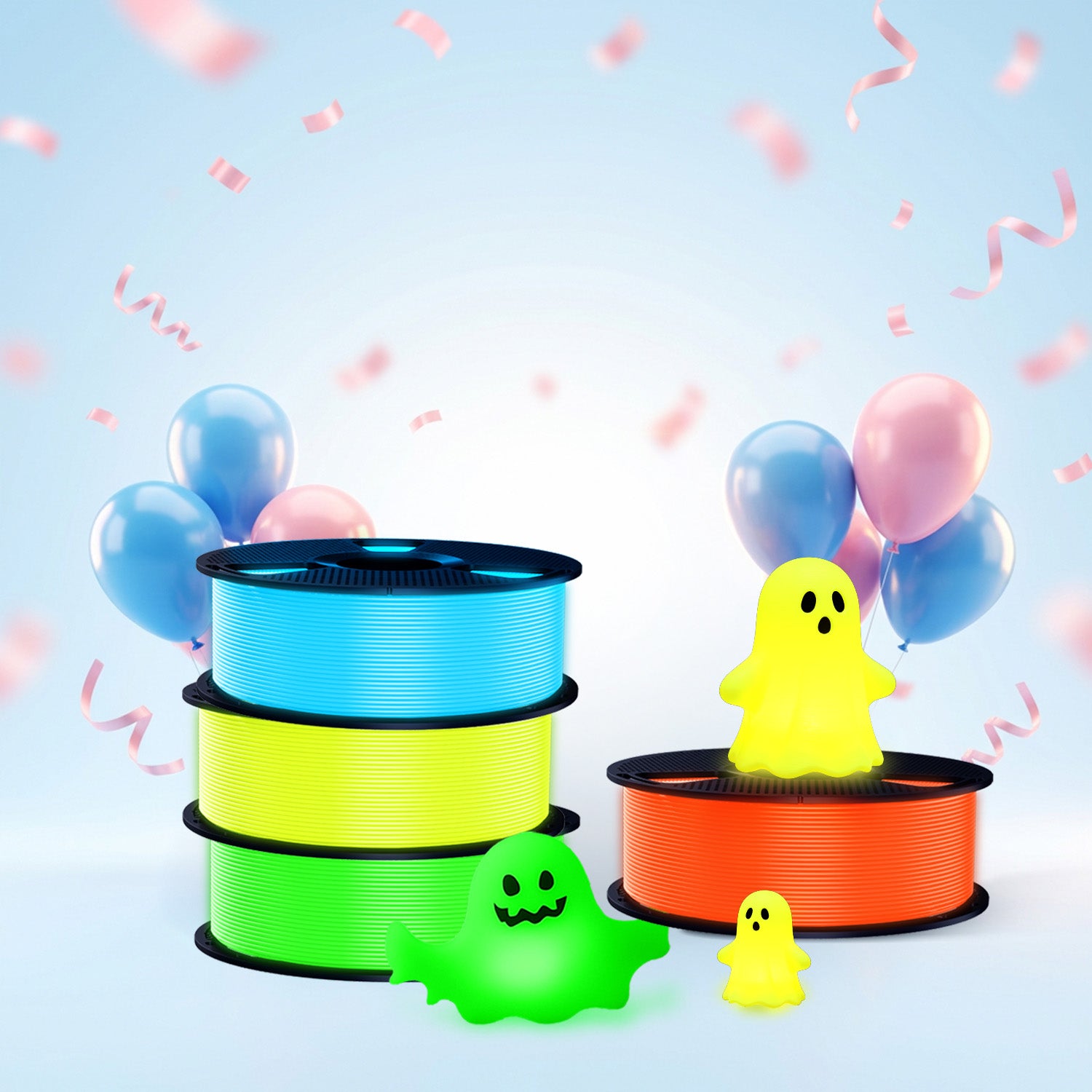 [MOQ: 3KG] Glow in The Dark (Luminous) PLA 3D Printer Filament 1KG