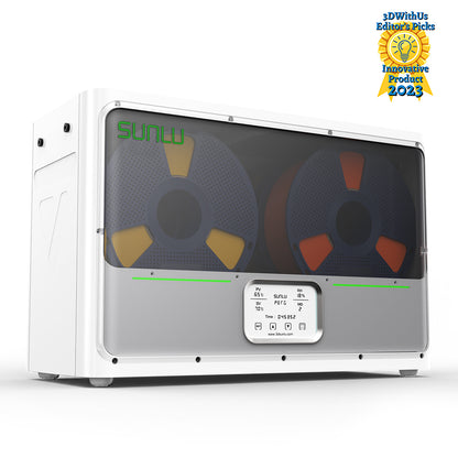 SUNLU FilaDryer S4, Temperature Balance and High Efficiency, the First Dryer for 4 Spools Capacity