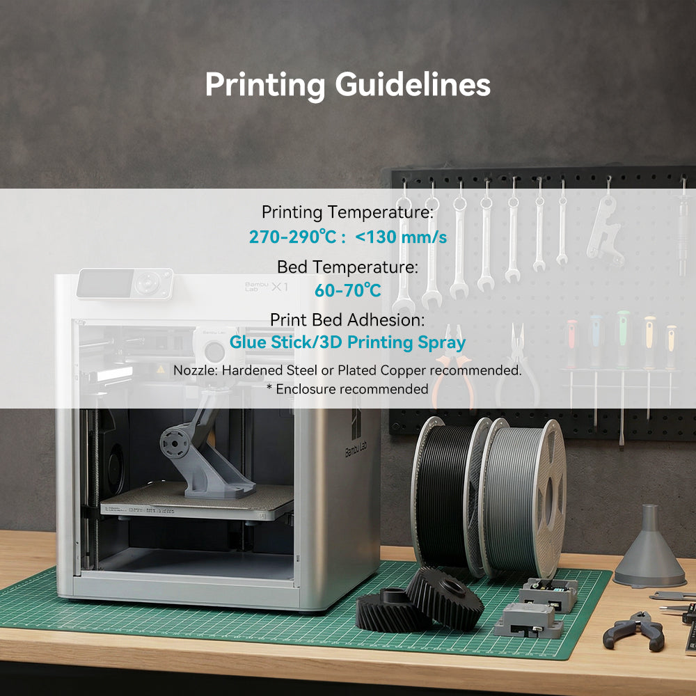 Nylon-6 Glass Fiber (PA6-GF) 3D Printer Filament 1KG