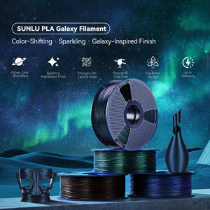 SUNLU PLA Galaxy 1KG, Color-Shifting PLA Esthenic Filament, Sparkling Ultrafine Pearlescent Powder