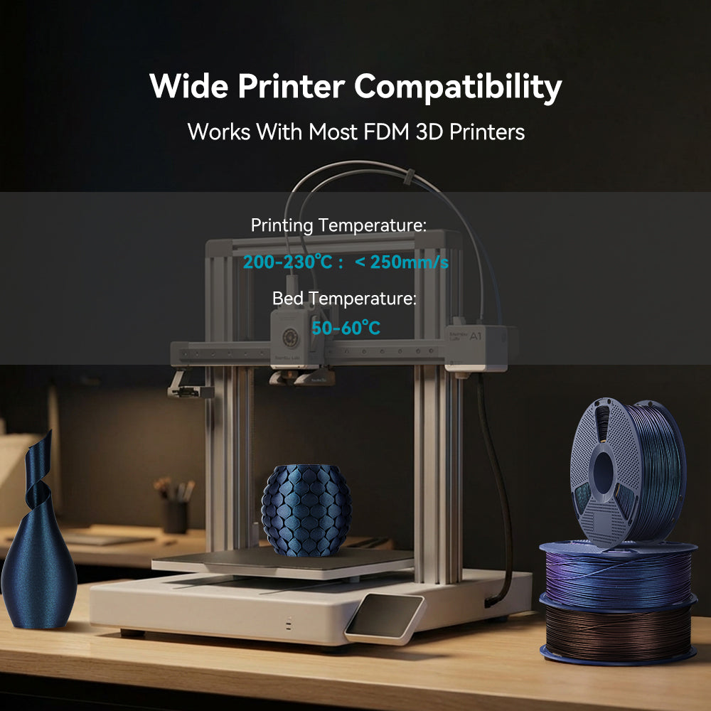 SUNLU PLA Galaxy 1KG, Color-Shifting PLA Esthenic Filament, Sparkling Ultrafine Pearlescent Powder