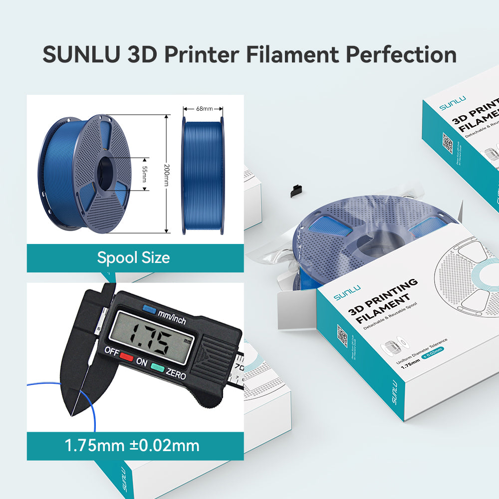 SUNLU PLA Metallic (PLA Metal ) 3D Filament 1KG, Metal-Like Texture Filament