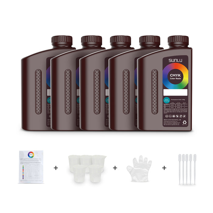 SUNLU CMYK+W Kleurenmix Hars 1000g*5 Flessen Kit