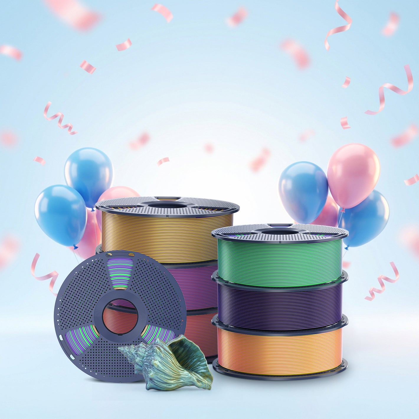 [MOQ: 3KG] Multi-Color SILK Filament(Dual-color, Tri-color and Four-color) 3D Printer Filament 1KG