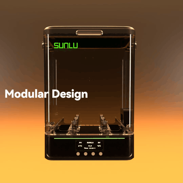 [Coming soon] SUNLU FilaDryer SP2, 2-in-1 Filament Dryer Combine with Storage Box, Up to 70℃(158°F) Drying and Seamless Storage, Compatible with spool size 1kg×2 or 2kg×1 or 3kg×1