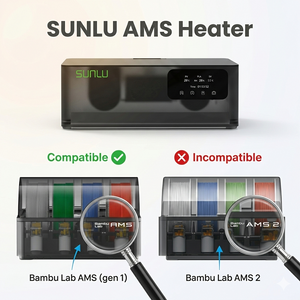 SUNLU AMS Heater with compatibility check against Bambu Lab AMS and AMS 2 devices.