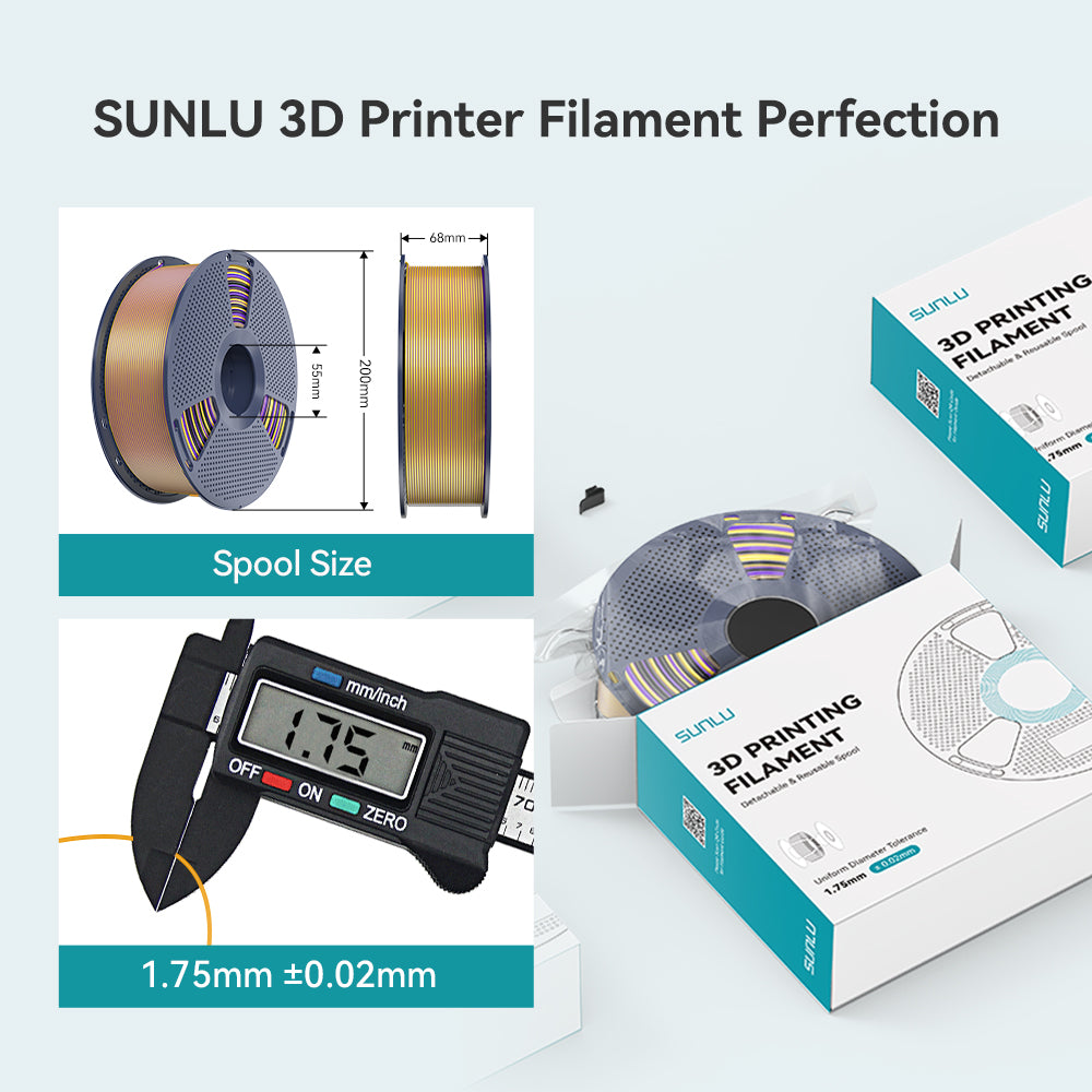 [MOQ: 3KG] Multi-Color SILK Filament(Dual-color, Tri-color and Four-color) 3D Printer Filament 1KG